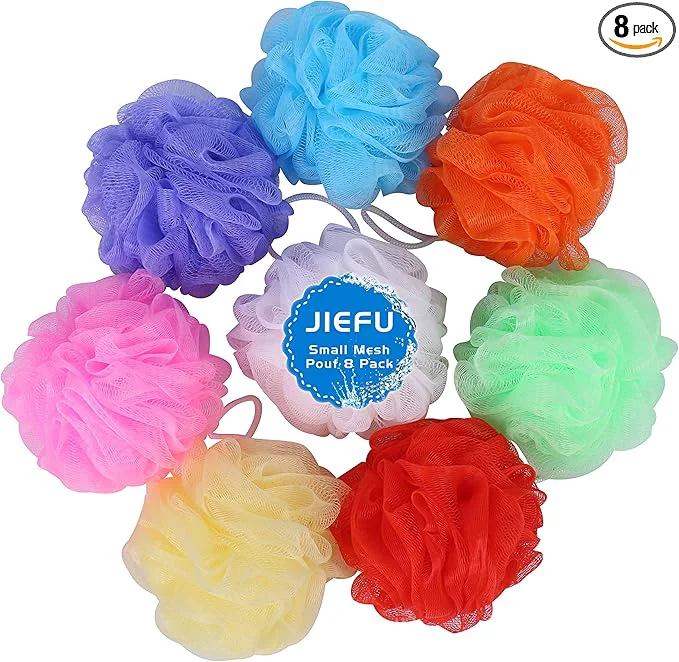 Excellent Bath Sponges Small Size Colorful Shower Sponges Exfoliating Mesh Pouf Bath Professional