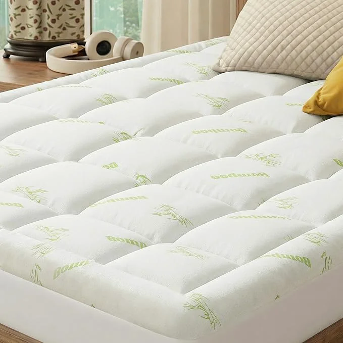Luxury Sweetcrispy Ultra Soft Mattress Topper Twin Size - Viscose Made from Bamboo Pillow Top Mattress Pad for Breathable Cooling amp Back Pain Relief Deep Pocket Comfort Bed Topper Green Optimized
