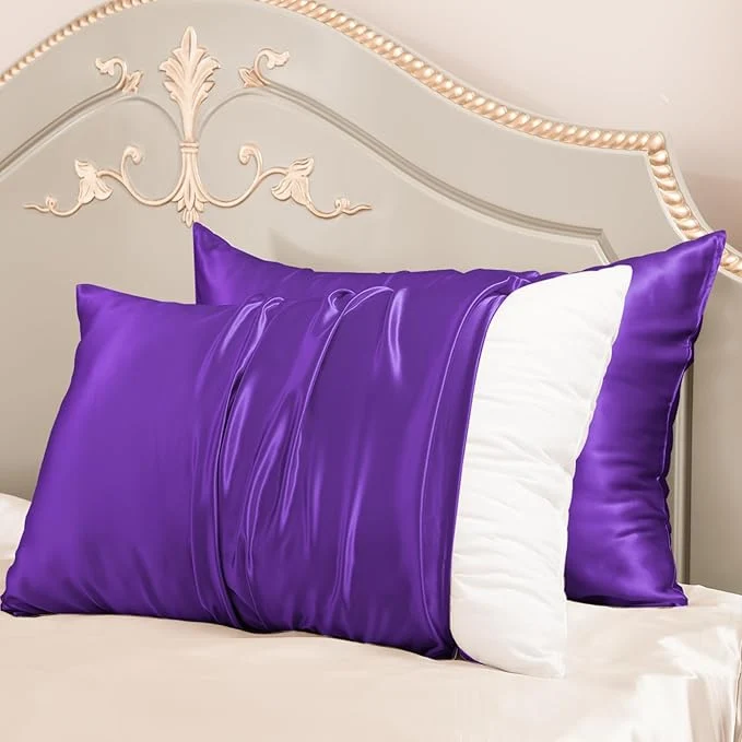 Recyclable PROMEED 23 Momme Kids Silk Pillowcase 2 Pack with Laundry Bag Natural Grade 6A Mulberry Silk Travel Toddler Pillow Case Set of 2 Zipper Toddler Travel 13 quot x18 quot Purple Sophisticated
