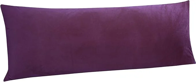 Breathable NTBAY 1 Pack Zippered Velvet Body Pillow Cover Super Soft and Cozy Luxury Fuzzy Flannel 20x54 Long Pillowcase with Zipper 20x54 Inches Purple Flexible