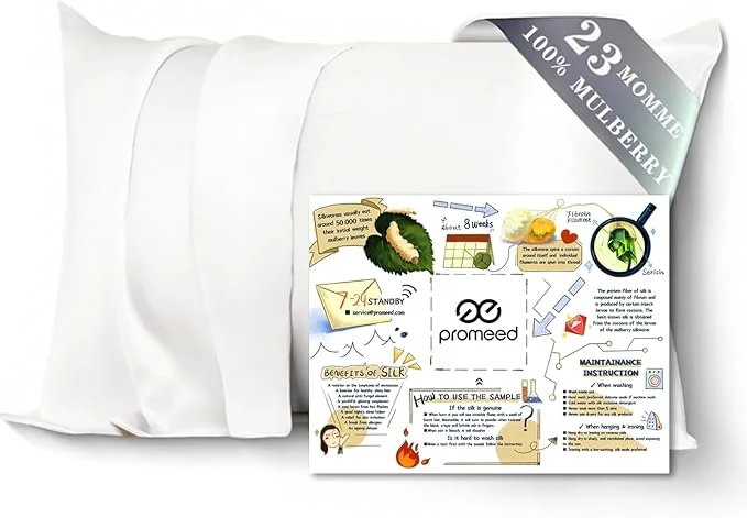 Consistent PROMEED Mulberry Silk Pillowcase King Size White Grade 6a 23 Momme Silk Pillow Case for Sensitive Skin Soft Anti Acne Pillowcase with Zipper King 20 quot x36 quot White Trusted