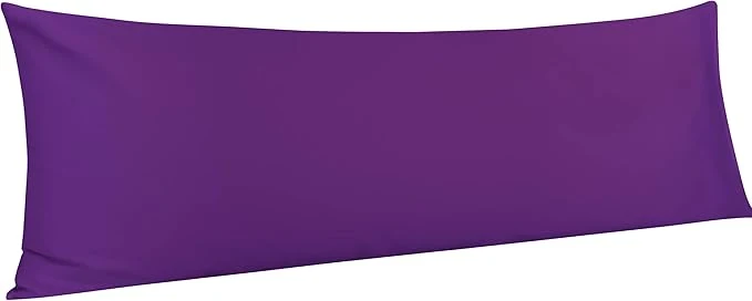 High-Quality NTBAY Egyptian Cotton Body Pillowcase - 500 Thread Count Cotton Body Pillow Cover - Soft and Breathable Envelope Closure Body Pillowcase for Adults 20x54 Inches Purple Lightweight