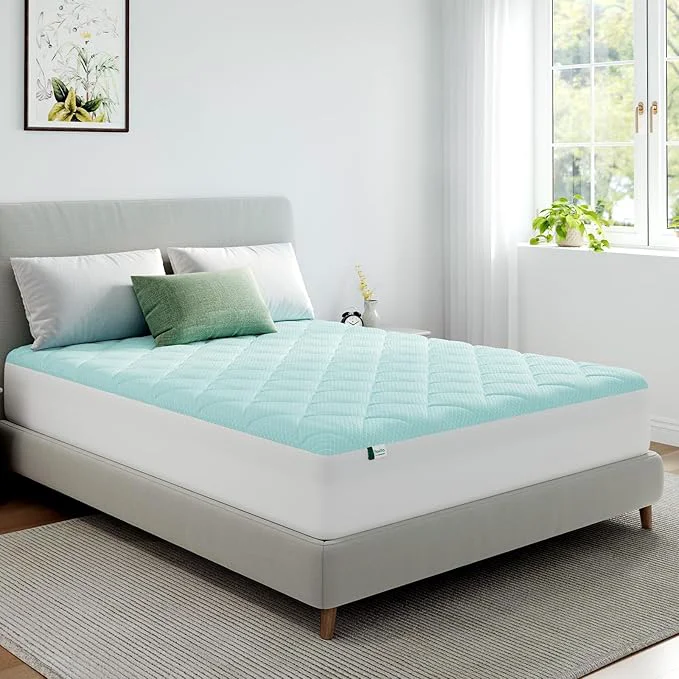 Secure Novilla Cooling Mattress Topper King Size Mattress Pad with Deep Pocket for 8-21 quot Mattress Soft Mattress Cover for Back Pain Relief 3D 7D Down Bed Topper for Hot Sleepers High-Performance