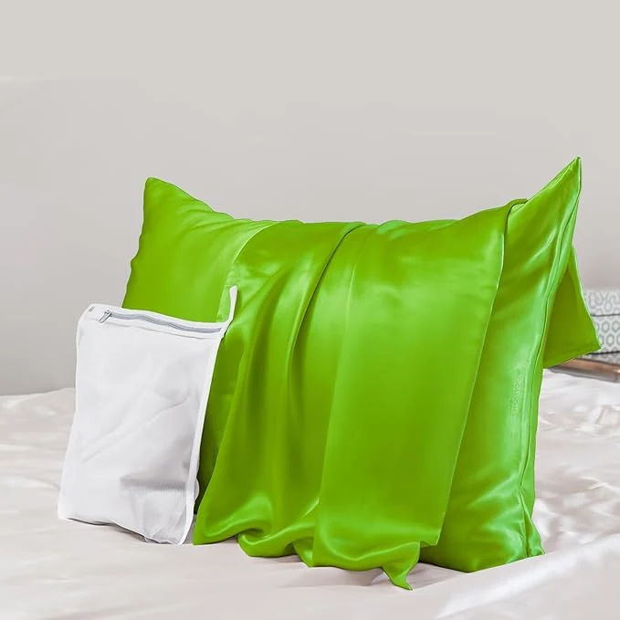 Original Design PROMEED 23 Momme Silk Pillowcase for Hair and Skin Both Sides Upgraded Grade 6A Mulberry Silk Pillow Case with Zipper Cooling Pillow Cases for Hot Sleepers Standard 20 quot x26 quot Green Eco-Friendly
