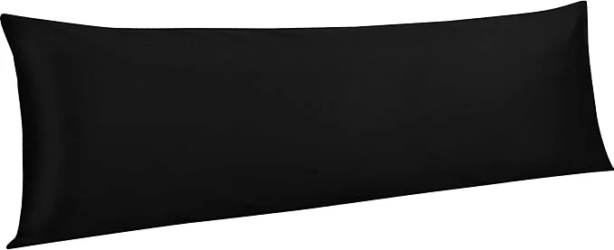 Crafted NTBAY Egyptian Cotton Body Pillowcase - 500 Thread Count Cotton Body Pillow Cover - Soft and Breathable Envelope Closure Body Pillowcase for Adults 20x54 Inches Black Reliable