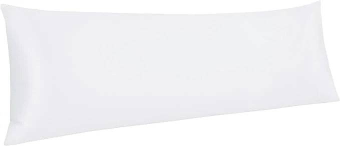 Eco-Friendly NTBAY Egyptian Cotton Body Pillowcase - 500 Thread Count Cotton Body Pillow Cover - Soft and Breathable Envelope Closure Body Pillowcase for Adults 20x54 Inches White Prestigious