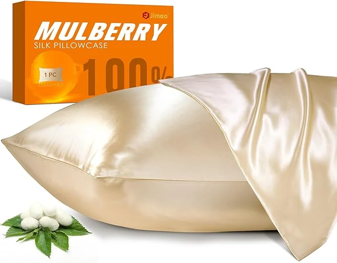 Smooth Mulberry Silk Pillowcase for Hair and Skin 22 Momme Pure Natural Silk Pillow Case Both Sided with Zipper Pillow Cover for Women Mom Men Beige King 20 39 39 ×36 39 39 2 Pack Fine Crafted