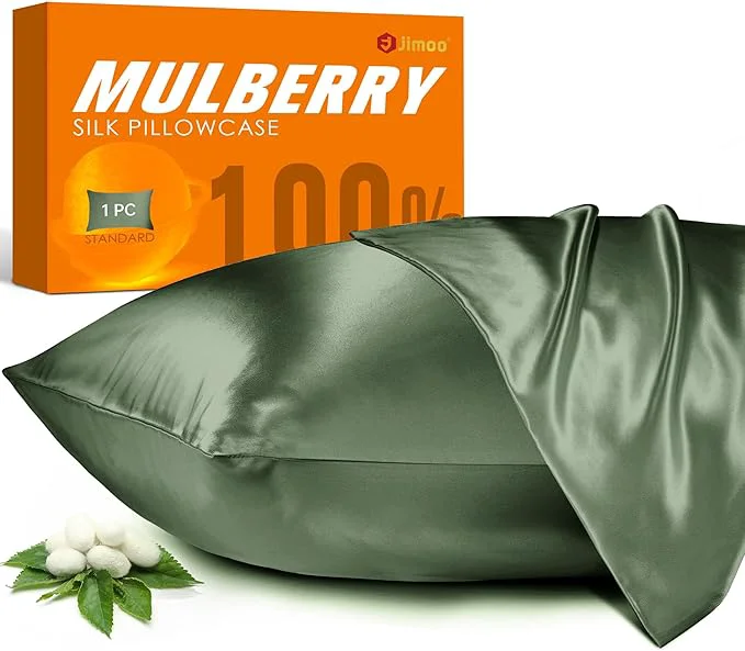 Innovative Mulberry Silk Pillowcase for Hair and Skin 22 Momme Pure Natural Silk Pillow Case Both Sided with Zipper Pillow Cover for Women Mom Men Matcha King 20 39 39 ×36 39 39 1 Pack Easy-to-Use