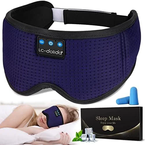 Durable LC-dolida Sleep Headphones Sleep Mask Bluetooth Wireless Music Eye Mask Organic