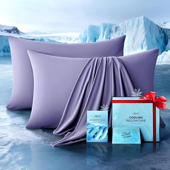 Exceptional Ultra-Chill Cooling Pillowcase Set of 2 for Hot Sleepers Softer Than Silk Pillow Cases for Protecting Hair amp Skin Breathable Bed Pillow Covers w Zipper Gifts for Women Men Purple King Proven