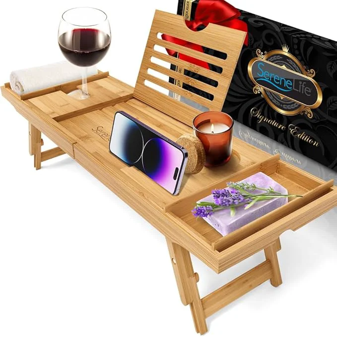 Efficient SereneLife Bath Caddy Breakfast Tray Combo Superior