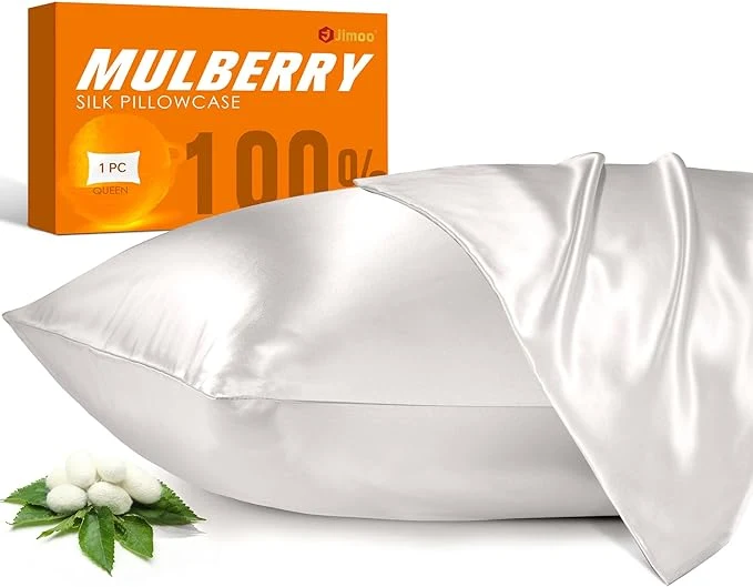 Versatile Mulberry Silk Pillowcase for Hair and Skin 22 Momme Pure Natural Silk Pillow Case Both Sided with Zipper Pillow Cover for Women Mom Men Ivory White King 20 39 39 ×40 39 39 1 Pack User-Friendly