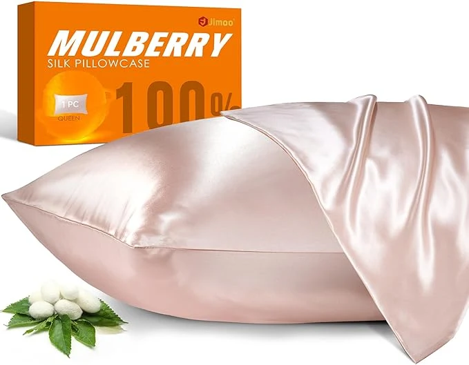 Comfortable Mulberry Silk Pillowcase for Hair and Skin 22 Momme Pure Natural Silk Pillow Case Both Sided with Zipper Pillow Cover for Women Mom Men Light Pink Queen 20 39 39 ×30 39 39 1 Pack Refined