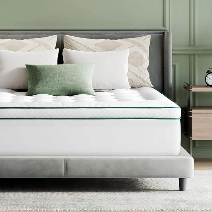 Proven Novilla Twin Mattress Topper Extra Thick Pillow Top - Overfilled Hotel Luxury Mattress Pad Cover for Back Pain Relief Breathable Fluffy Down Fill 8-21 Deep Pocket Green-White Durable