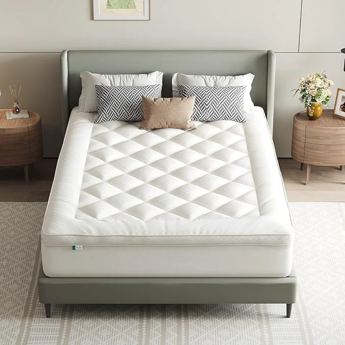 Authentic Novilla Queen Mattress Topper Extra Thick Pillow Top - Overfilled Hotel Luxury Mattress Pad Cover for Back Pain Relief Breathable Fluffy Down Fill 8-21 Deep Pocket Oatmeal Convenient