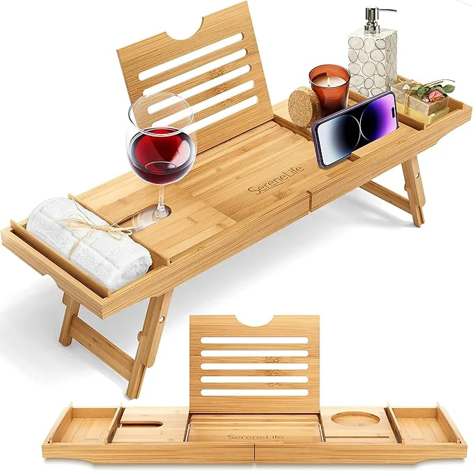 Functional SereneLife Bath Caddy Breakfast Tray Combo Genuine