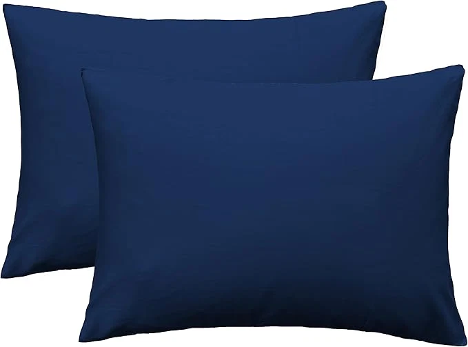 Expertly Made iMaylex Soft Egyptian Cotton Zipper Pillow Case Cozy and Lightweight Pillowcase Set of 2 Navy Blue Queen 20 quot x 30 quot Crafted