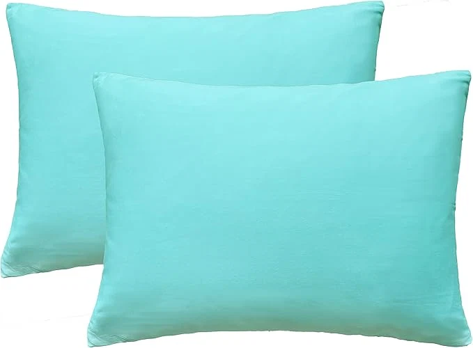 Detailed iMaylex Soft Egyptian Cotton Zipper Closure Pillowcases Cozy and Lightweight Pillow Case Set of 2 Cyan Standard 20 quot x 26 quot Original