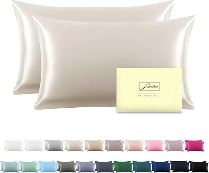Excellent Silk Pillow Cases 2 Pack Soft Breathable and Sliky King Size Pillow Cases Set of 2 Natural Mulberry Silk Pillowcase Set of 2 for Hair and Skin with Hidden Zipper Beige 20 quot X 36 quot 2pcs Expertly Made