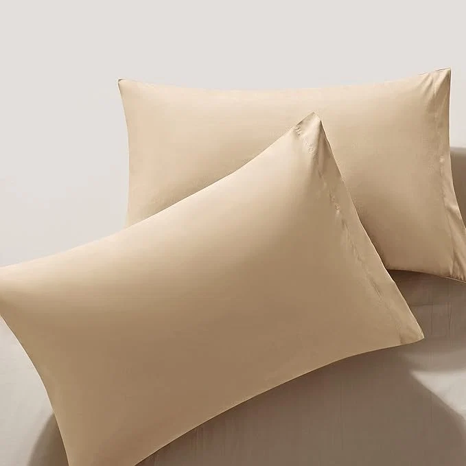 Organic MILVOWOC 2Pcs Brushed Microfiber King Pillowcases - 20 x 36 Inch Camel Pillow Case Set Non Slip Envelope Pillow Cover with Moisture Absorption and Anti-Wrinkle Enhanced