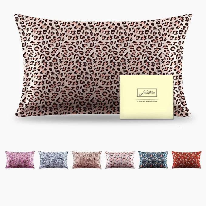 Powerful Mulberry Silk Pillowcase for Hair and Skin Standard Size Leopard Print Silk Pillow Cases with Zipper Soft Breathable Smooth Cooling Silk Pillow Covers for Sleeping Taupe Leopard 20 quot X 26 quot 1Pcs Traditional