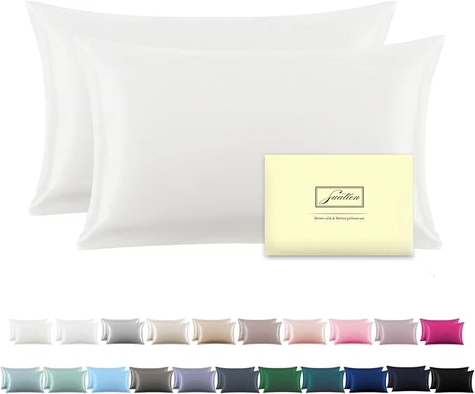 World-Class Silk Pillow Cases 2 Pack Soft Breathable and Sliky Queen Size Pillow Cases Set of 2 Natural Mulberry Silk Pillowcase Set of 2 for Hair and Skin with Hidden Zipper Ivory 20 quot X 30 quot 2pcs Artisan