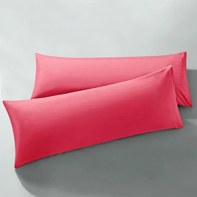 Practical MILVOWOC 2Pcs Brushed Microfiber Body Pillowcases - 20 x 48 Inch Hot Pink Pillow Case Set Soft Non Slip Envelope Pillow Cover with Moisture Absorption and Anti-Wrinkle Machine Washable Elite