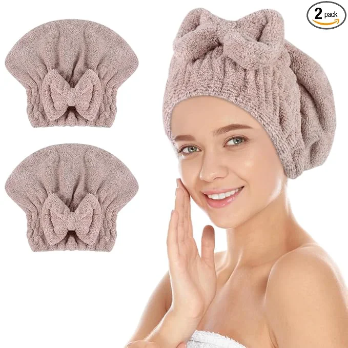 Comfortable SUNLAND Large Microfiber Hair Drying Caps Long-Lasting