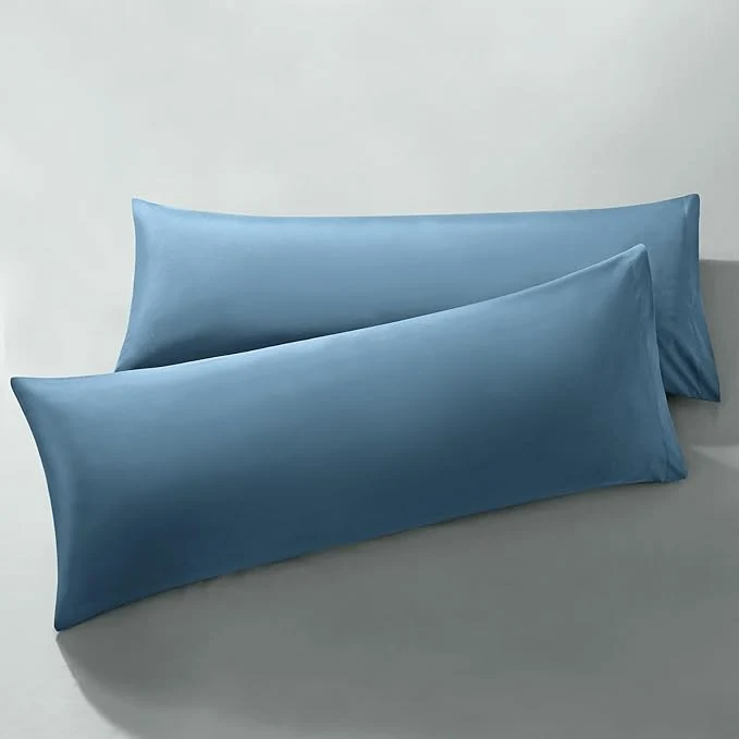 Sustainable MILVOWOC 2Pcs Brushed Microfiber Body Pillowcases - 20 x 60 Inch Slate Blue Pillow Case Set Non Slip Envelope Pillow Cover with Moisture Absorption and Anti-Wrinkle Selected