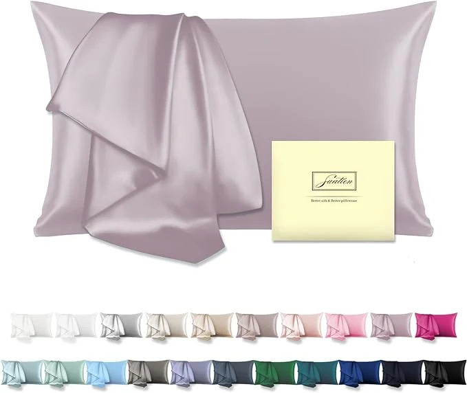 Professional Natural Mulberry Silk Pillowcase for Hair and Skin Queen Size 20 quot X30 quot Pillow Case with Hidden Zipper Soft Breathable Smooth Cooling Silk Pillow Covers for Sleeping Lavender Queen 1Pcs Sustainable