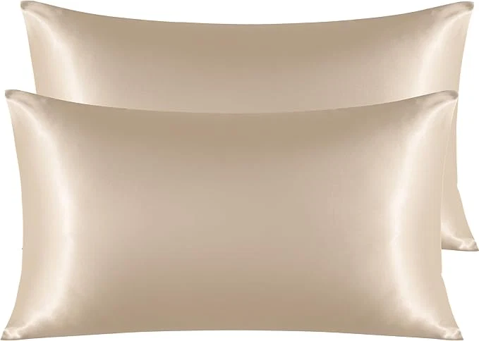 Contemporary NTBAY 2 Pack Satin King Pillowcases for Hair and Skin Luxurious and Silky Pillow Cases with Envelope Closure 20x36 Inches Taupe Green