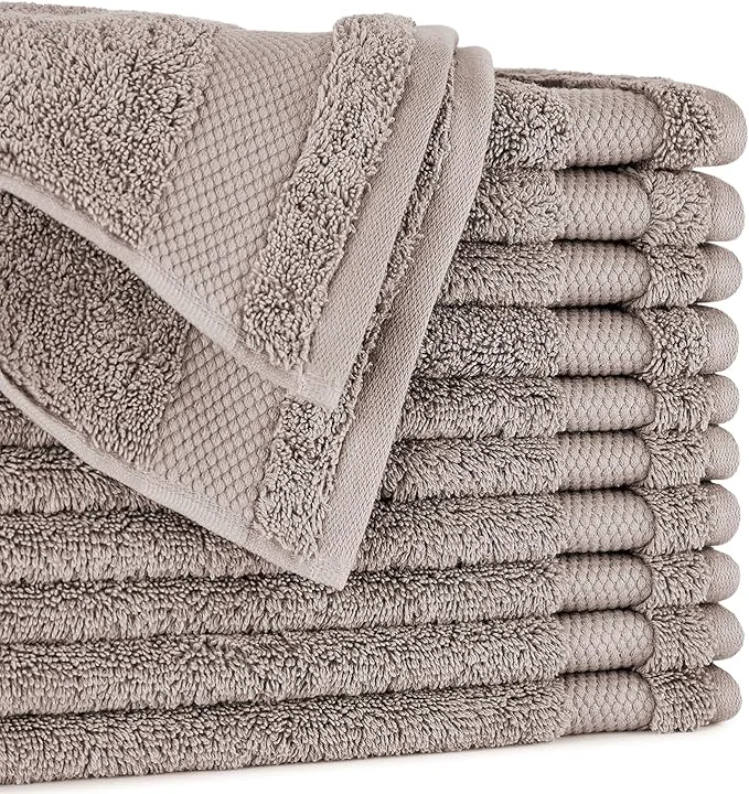 Premium Material BIOWEAVES Organic Cotton 700 GSM Plush Washcloths 13 x 13 GOTS Premium