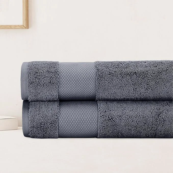 High-End BIOWEAVES Organic Cotton Bath Sheet Set of 2 Soft Oversized Bath Towels Efficient
