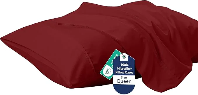 High-Performance Royale Linens Queen Pillowcase Set of 2 - Bed Pillow Cover - 20 quot x 30 quot - Red Pillowcases - 1800 Brushed Microfiber Wrinkle amp Fade Resistant - Soft amp Cozy- Queen Size Pillow Case Queen Tango Red Expertly Made