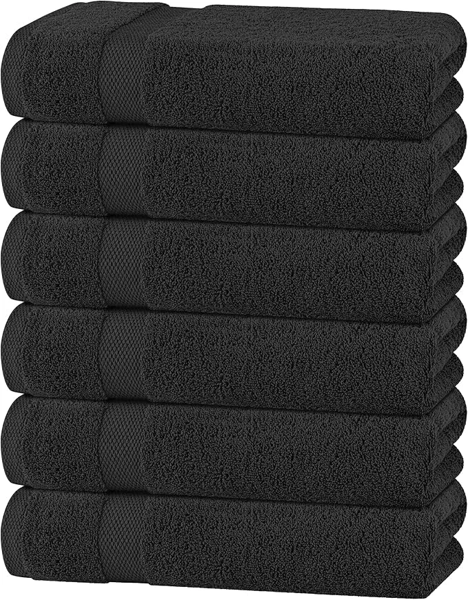 Unique White Classic Wealuxe Black Bath Towels 24x50 Inch Cotton Towel Set Original Design