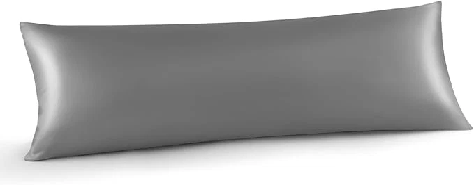 Green INFIIXSO Body Pillow Cover with Zipper Luxury Mulberry Silk Body Pillow Case 20x54 Inches Ultra Smooth and Soft Cooling Long Pillowcase Gift for Women Men Dark Grey High-Grade