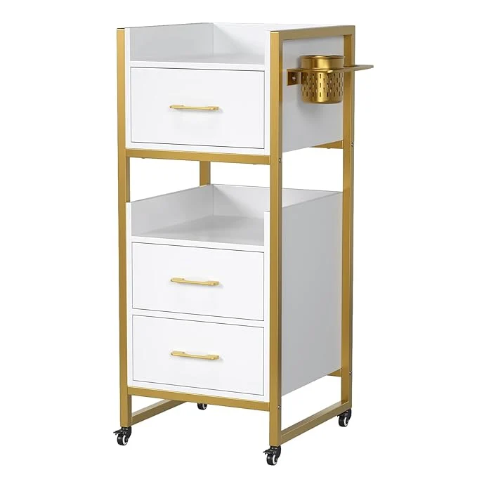 Durable OmySalon Salon Trolley Cart Hair Styling Station Secure