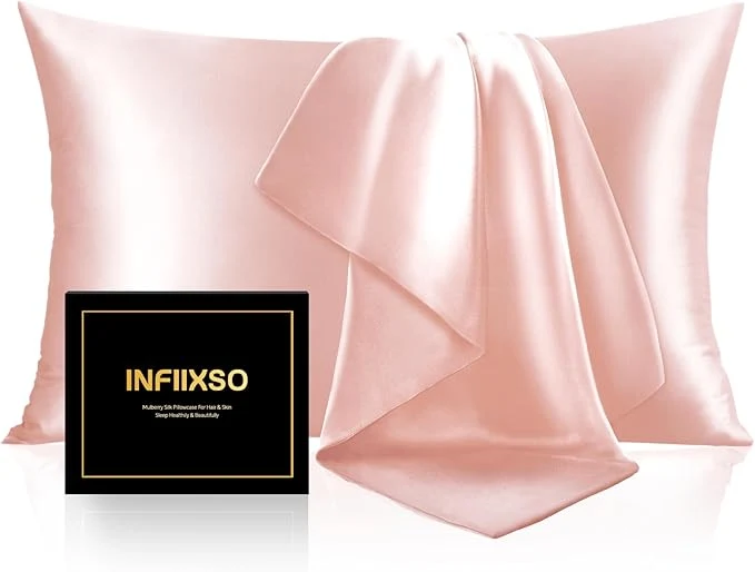 High-End INFIIXSO Mulberry Silk Pillow Case King Size Silk Pillowcase with Hidden Zipper 20 quot x36 quot Smooth and Soft Pillow Cases for Hair and Skin Coral 1 Pack Premium