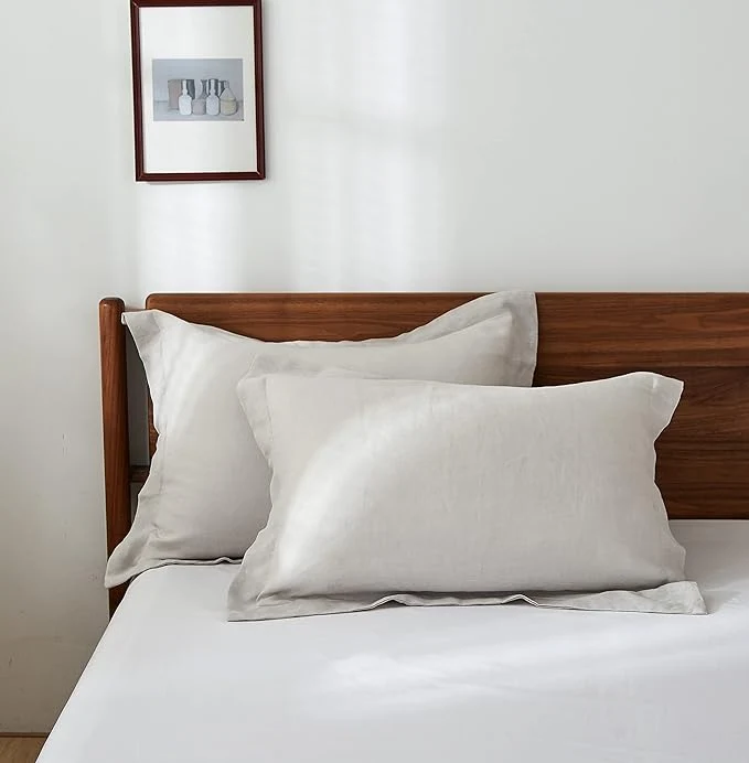 Verified Simple amp Opulence Linen Pillow Case King Size Set of 2 Grey Pillow Covers with Overlap Closure Luxury Breathable Pillowcases Protectors Suitable for All-Season 20 quot X 36 quot Grey Next-Generation