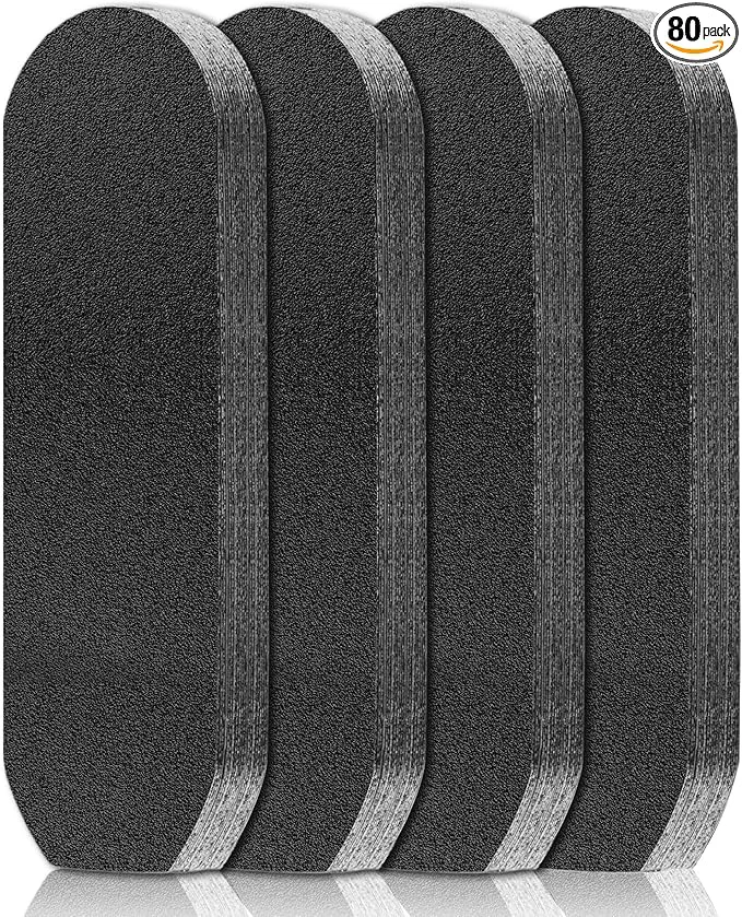 Efficient Flutesan 80 Pcs Stainless Steel Foot File Refills 180 Grit Pads User-Friendly