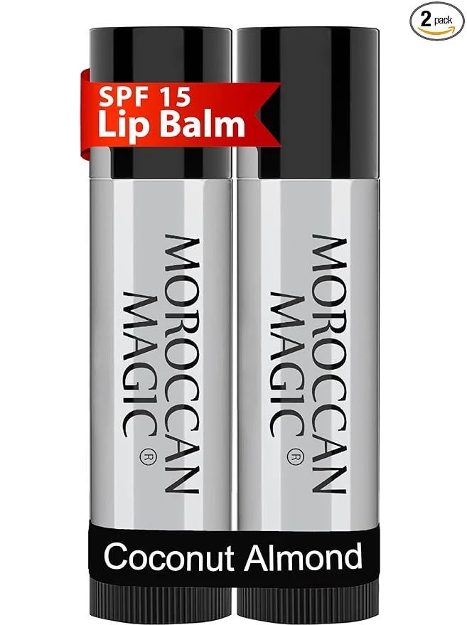 User-Friendly Moroccan Coconut Almond SPF 15 Lip Balm Argan Oil Essential Oils Proven