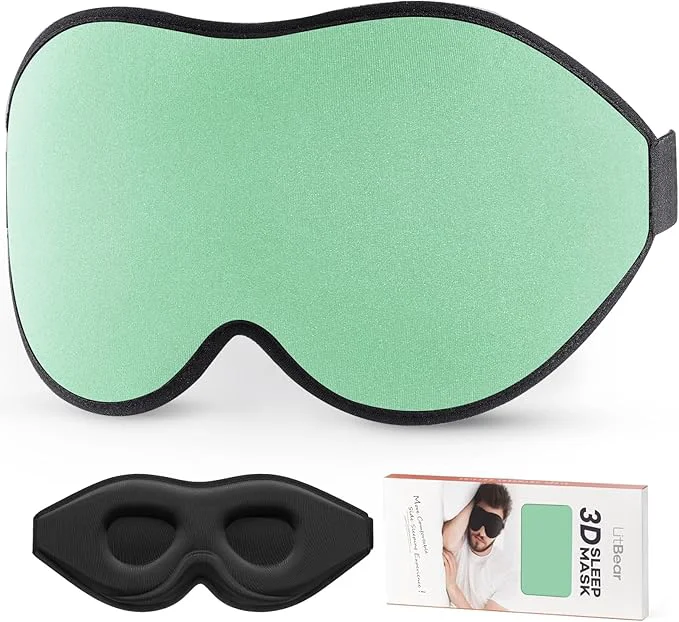 Clean LitBear Sleep Mask for Side Sleeper Women Men Eye Mask for Sleeping Light Eco-Friendly