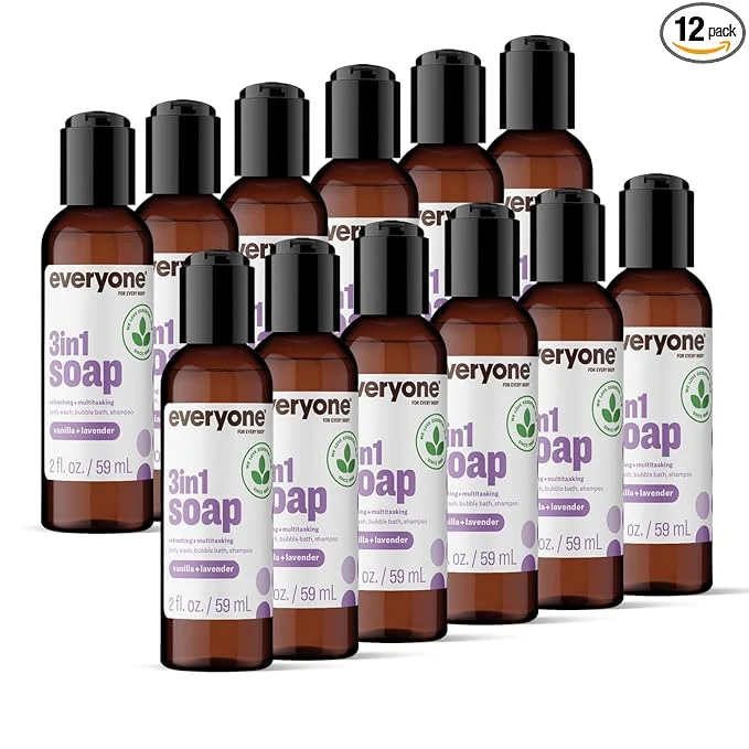 Dependable Everyone 3-in-1 Soap Body Wash Bubble Bath Travel Size 2 Ounce Vanilla and Next-Generation