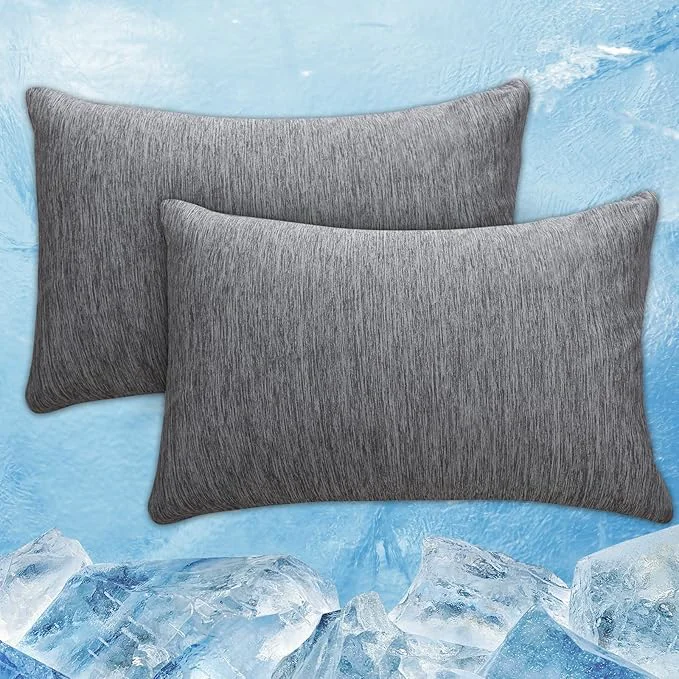 Fast CHOSHOME Cooling Pillow Cases Zipper Pillow Covers Q-Max gt 0.45 Zippered Pillowcases for Hot Sleepers Soft Breathable Skin-Friendly 2 Pack Queen 20 quot x30 quot Dark Grey Detailed