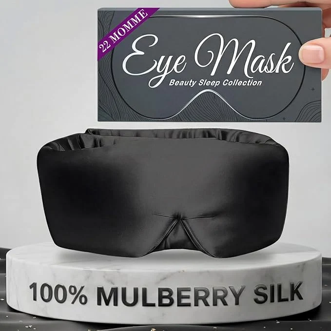 Sophisticated SLEEP SANCTUARY Pure Mulberry Silk Sleep Mask Luxury
