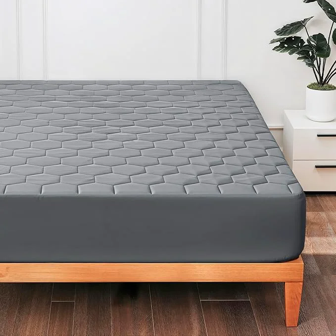 Smooth Hearth amp Harbor Twin Size Quilted Fitted Mattress Pad Cover Waterproof Mattress Protectors Deep Pocket Fitted Mattress Cover 8 quot - 21 quot 39 quot x 75 quot Gray Environmentally Friendly