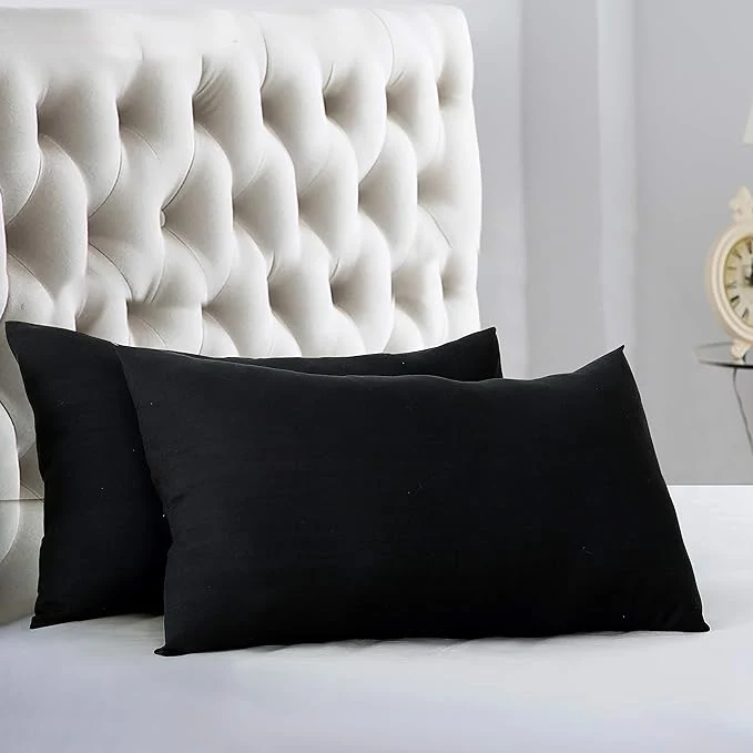 High-Grade Evolive Ultra Soft Brushed Microfiber King Size 20 quot x40 quot Pillowcases Pair with Envelope Clousure Set of 2 20 quot x40 quot King Black Expertly Made