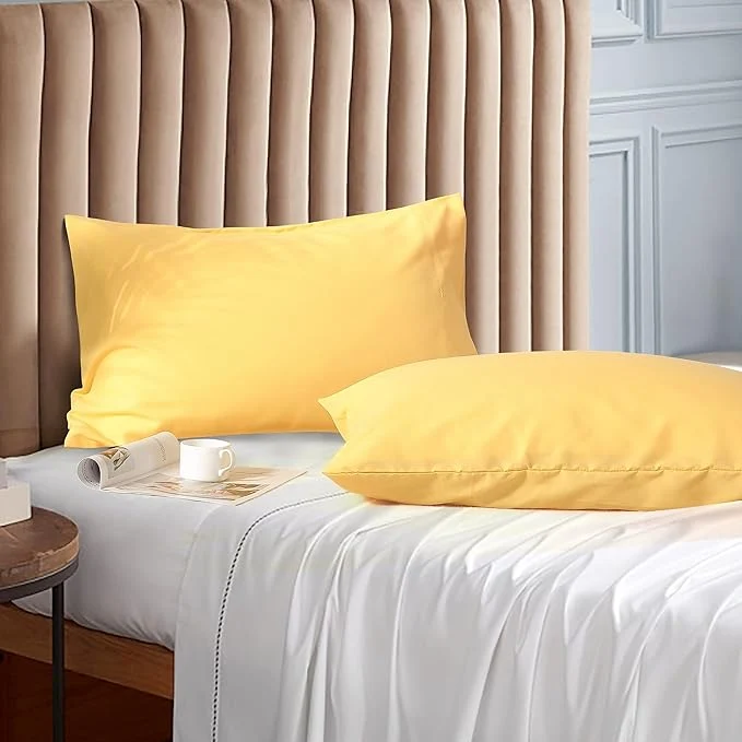 Dependable Evolive Ultra Soft Brushed Microfiber Standard Size 20 quot x30 quot Pillowcases Pair Set of 2 with Envelope Closure 20 quot x30 quot Standard Yellow Authentic