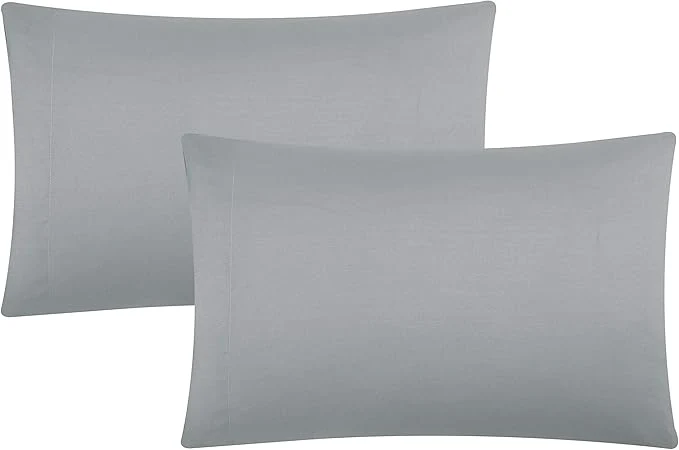 Smart Evolive Ultra Soft Brushed Microfiber King Size 20 quot x40 quot Pillowcases Pair with Envelope Clousure Set of 2 20 quot x40 quot King Silver Grey Secure