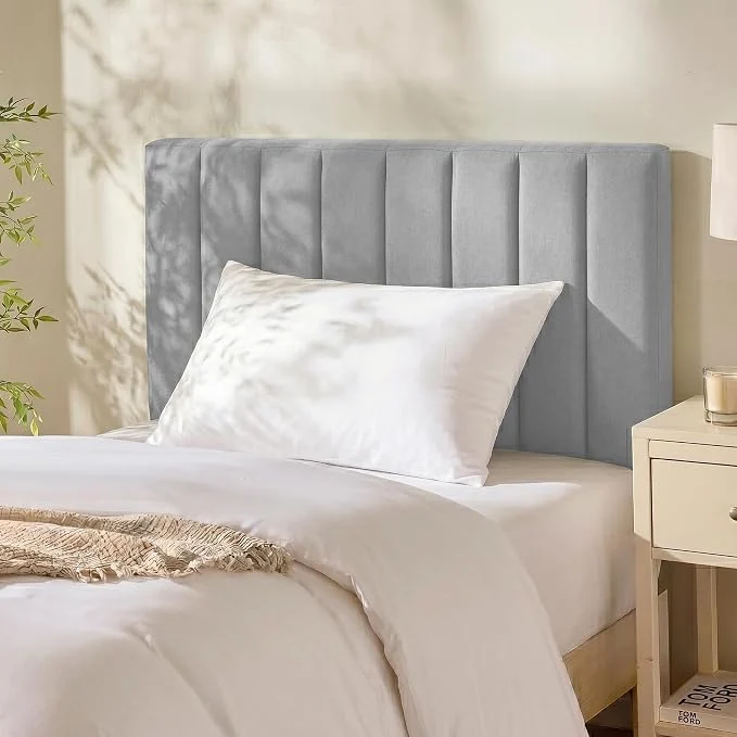Professional Hearth amp Harbor Wall Mounted Twin Headboard Only Bed Headboard Twin Size Easy Assemble Floating Peel and Stick Upholstered Channel Stitched 3D Wall Panels 5 Strips of 3M Tape Included Silver Casual